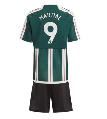 Manchester United Anthony Martial #9 Koszulka Wyjazdowych Dziecięca 2023-24 Krótki Rękaw (+ Krótkie spodenki)